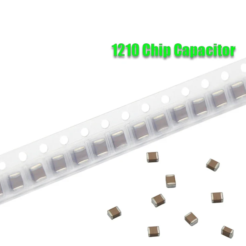 50pcs 1210 SMD Chip capacitor 1nF 4.7nF 1uF 2.2uF 10uF 22uF 47uF 100uF 10V 16V 25V 50V 1KV 2KV