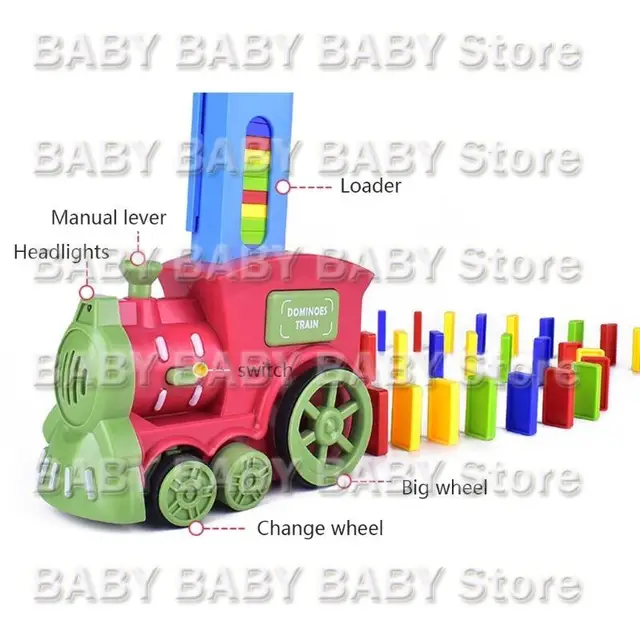 Q81A Developmental Playset Dominos Tile Game Toy Train for w/ Realistic Sound L 5