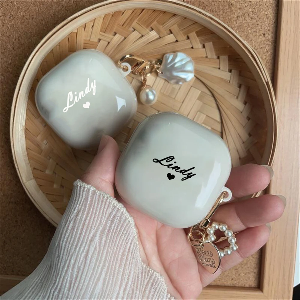 Custodia Per Auricolari Di Lusso Personalizzata Con Lettera Di Nome Personalizzata Per Samsung Galaxy Buds Live Con Custodia A Sospensione A Conchigli