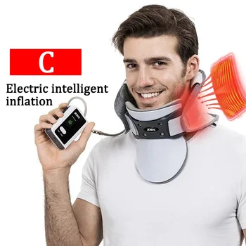 Dispositivo di trazione gonfiabile per il collo Collo Impacco caldo Vertebra cervicale Supporto per trattore Barella Correttore di postura Collare cervicale
