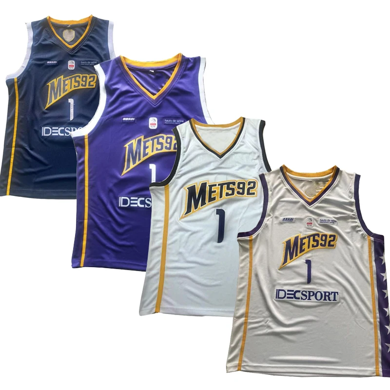 Basketball jerseys Mete 92 1 Wembanyama Sewing embroidery Outdoor Sportswear Sweat absorption Big Size