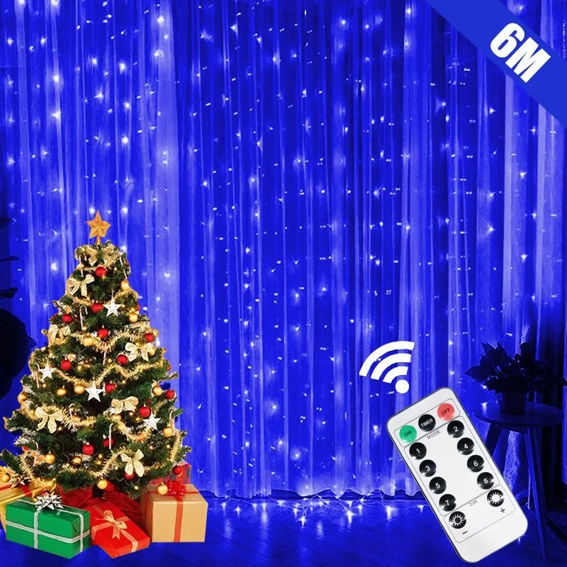 

6x3M Led Curtain Fairy Lights String Outdoor Street Garland On The Window Festoon Christmas Wedding Holiday Decoration For Home