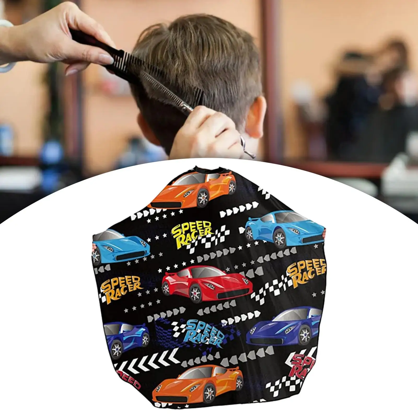 Children Hairdresser Apron Styling Tools Polyester Kids Haircut Cape Salon Barber Cape for Perm Hairdressing Home Shampooing 4