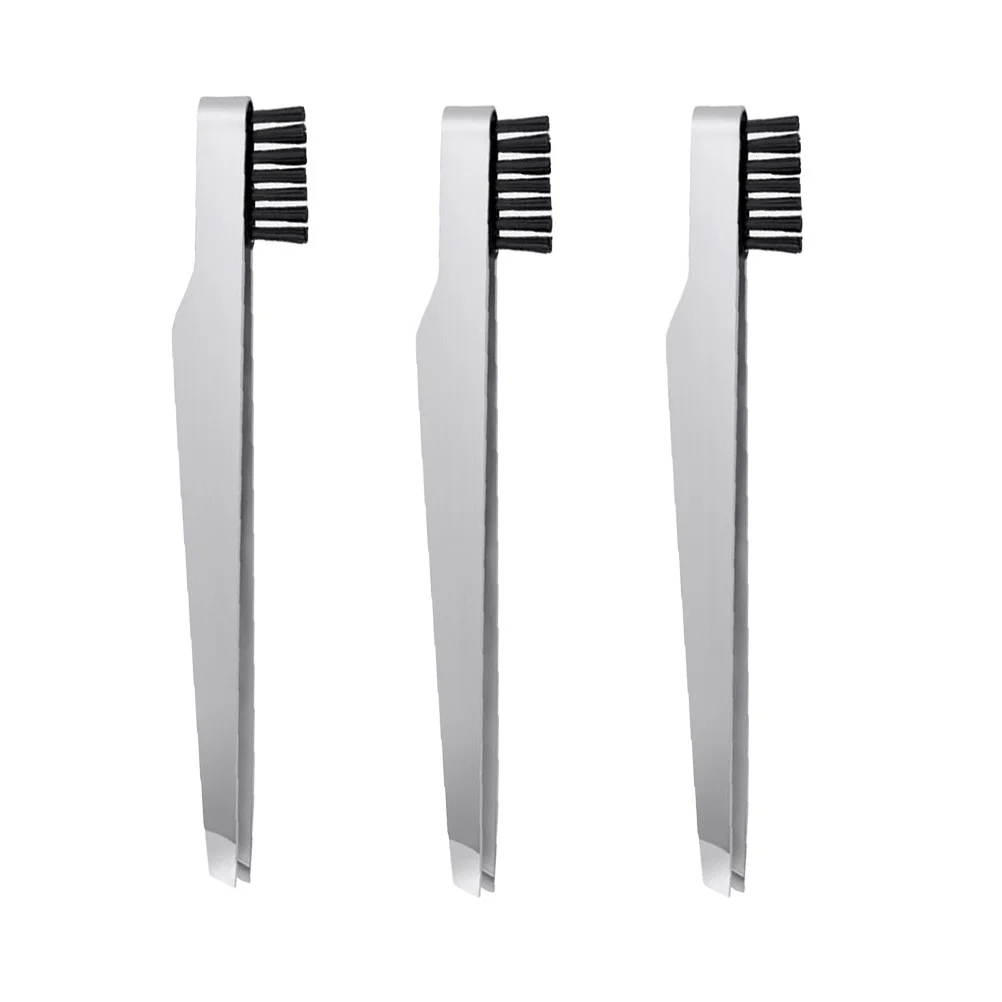 3 PCS Bevel Angle Eyebrow Clamps Make up Stainless Steel Tweezers Tool 3