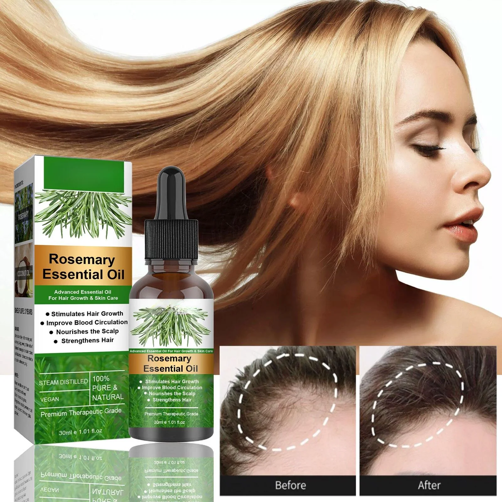 

Hair Growth Products rosemary Growing Hair Essential Oil Beauty Hair Care Prevent Hair Loss Oil Scalp Treatment For Men Women