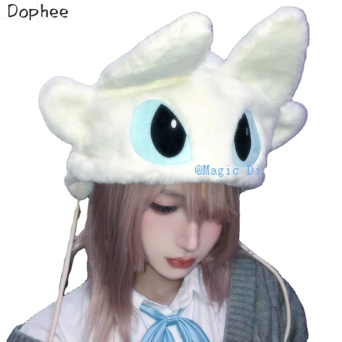 

Dophee Original Autumn Winter Cute Plush Hats All-match Spice Girls Keep Warm Skiing Caps Anime Animation Subculture Helmet