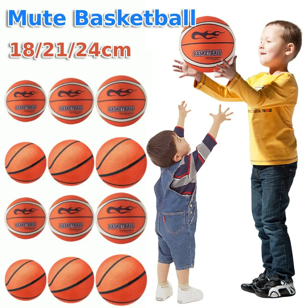 18/21/24cm Silent Basketball Quiet Ball Size 3/5/7 Easy Grip Silent Ball Dribbling Training Basketball for Kids Birthday Gifts