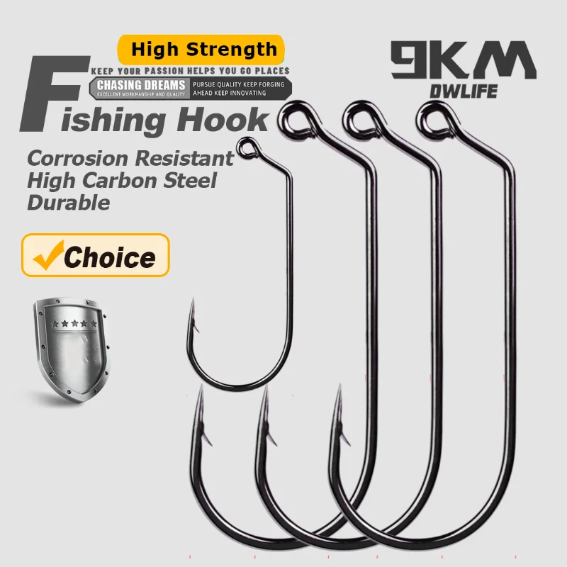 25 hameçons jig pêche mer 60 degrés longue tige acier carbone pour poissons côtiers