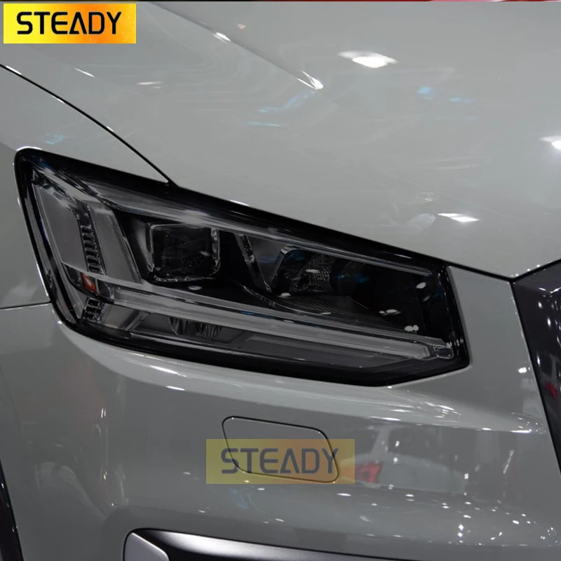 

2 Pcs Car Headlight Protective Film Protection Vinyl Transparent Black TPU Sticker For Audi Q2 SQ2 2016-Present Accessories