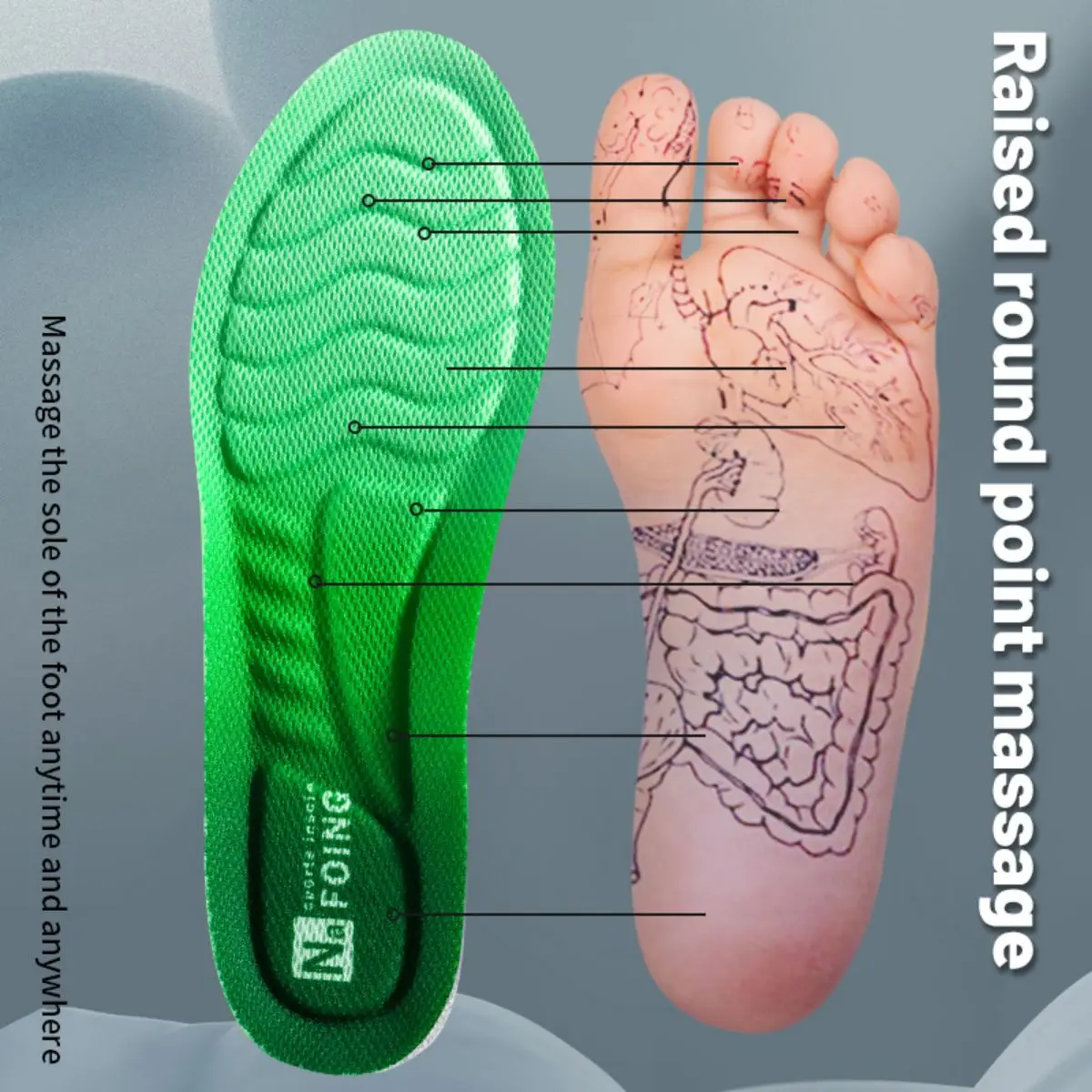 1 Paar Sport-Einlegesohlen pu hochs treck feste anti bakterielle Anti-Odorant-Einlegesohlen bequem für Schuhe Kissen – Detail 6