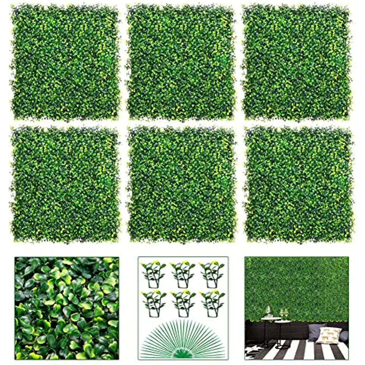 

10pcs Artificial Plant Grass Boxwood Wall Panels Hedge 25x25cm Home Decor Fake Plants Grass Backdrop Privacy Hedge Screen
