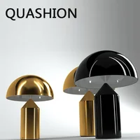Modern Bedroom Decoration Mushroom Table Lamp Plating Iron Body LED Plug In Desk Lights Cafe Bar Hotel Table Lustres With Switch 1