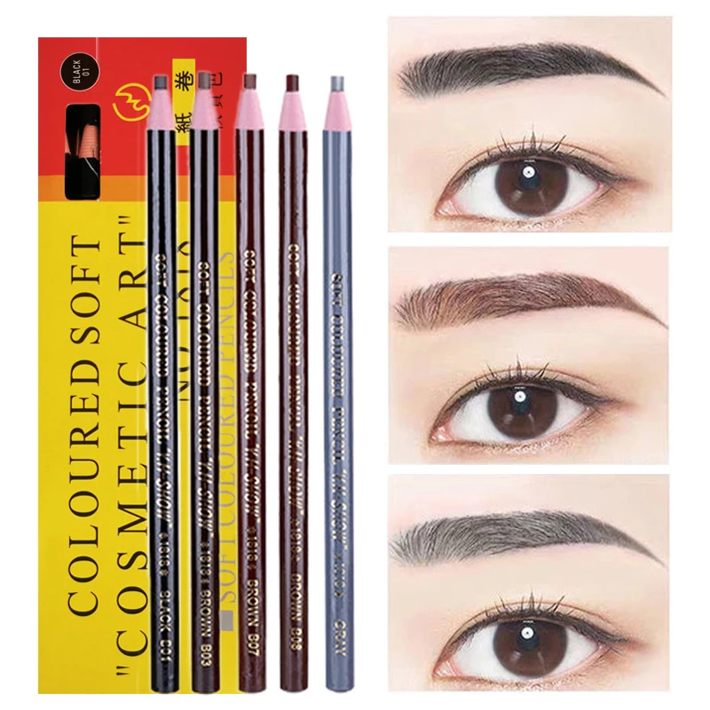 5 Colors Eyebrow Pencil Natural Waterproof No Blooming Rotating