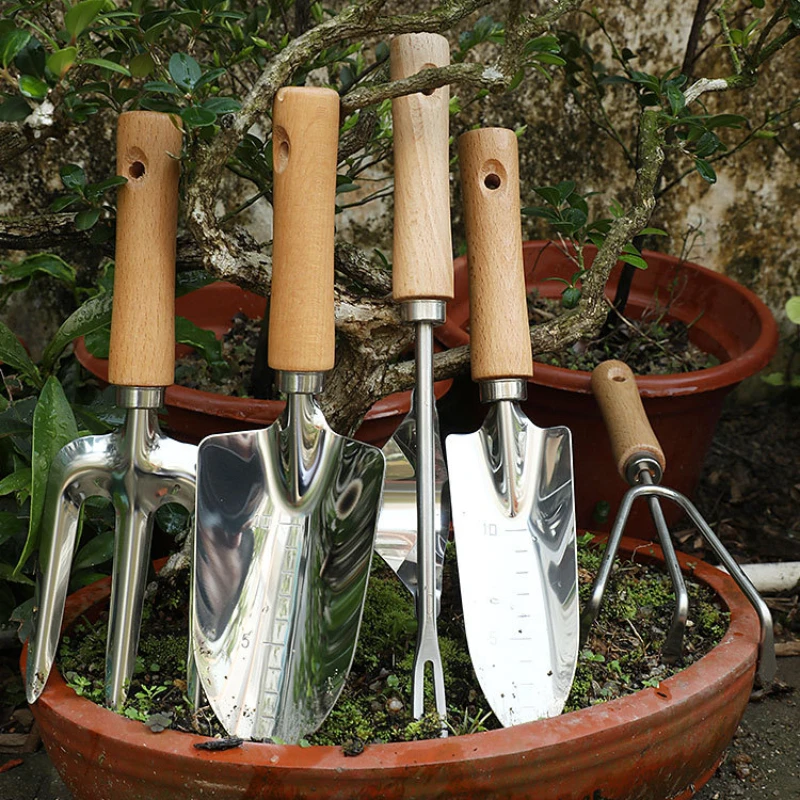 Universal Weeder Transplant Tool Hand Weeding Removal Dandelions Fork Digging Puller Wood Handle Stainless Steel Garden Tool 2