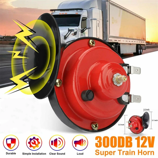 300db Train Horn For Trucks,loud Air Horn Electric Snail Double Horn, 12v  Waterproof Car Horn Kit Double Horns Raging Sound For Trucks, Cars,  Motorcyc