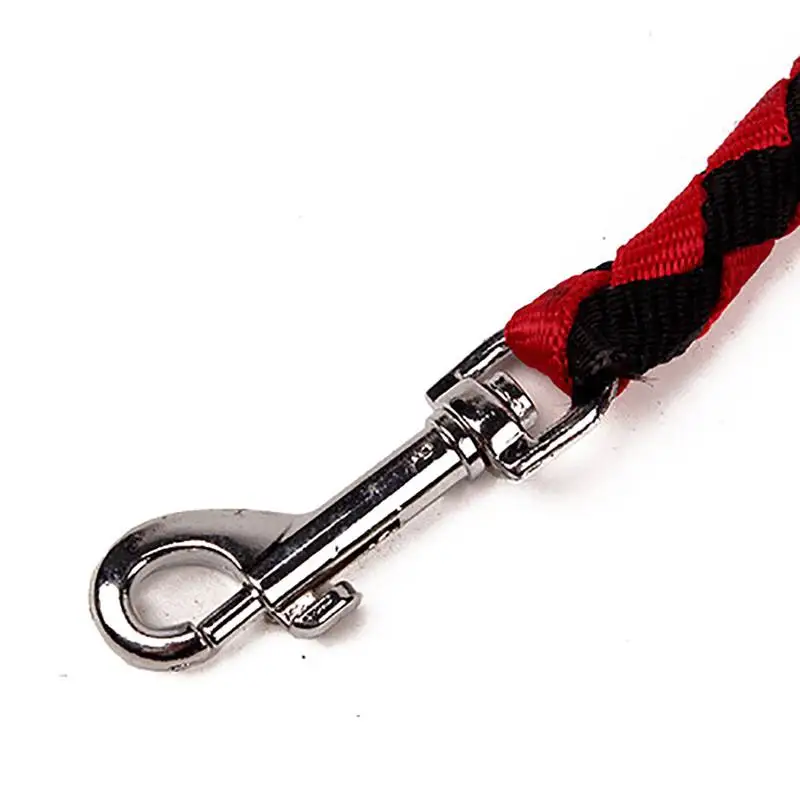 2 Way Braided Nylon Dual Dog Leash Double Lead Rope Strong Pet Leash Walking Running Leads For Couplers With Soft Padded Handle
