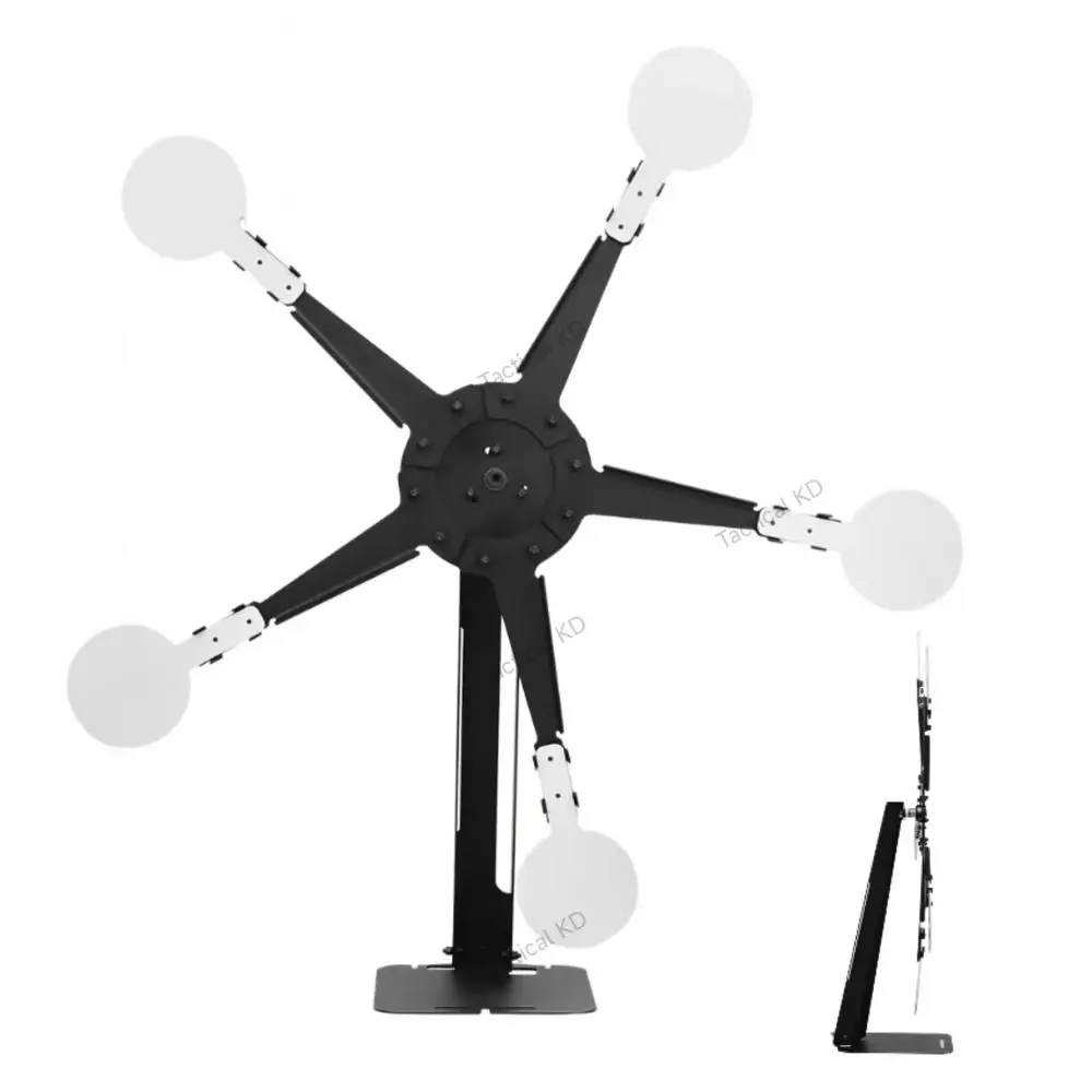 Tactical Shooting Target Plates Bullseye Training Target Stand Automatic Reset Star Rotating