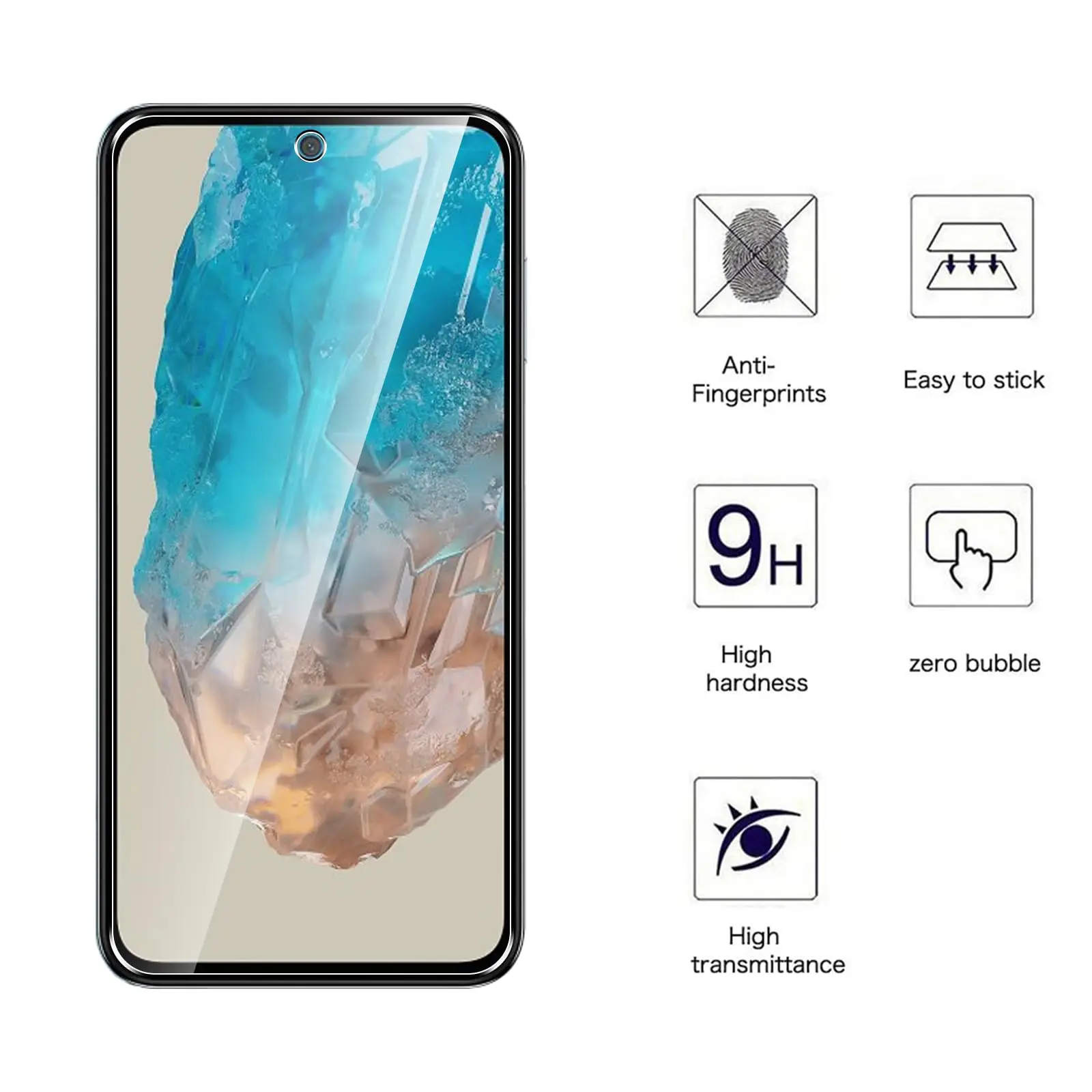 Samsung Galaxy 6.6 Tempered Glass Screen Protector - 9H HD Clear, Anti-Scratch, High Aluminum