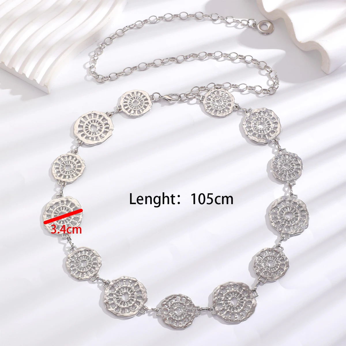 Neue Mode Silber Taille Kette Y2K Trendy Böhmischen Jeans Kleid Gürtel Sommer Strand Zubehör Vintage Verstellbare Kette Bund – Detail 11