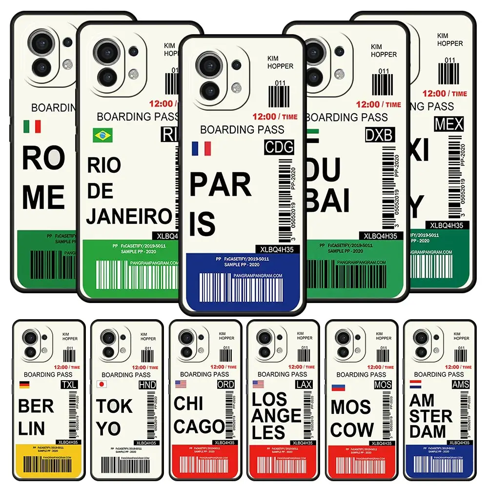 World City Travel Ticket New York Label Phone Case Cover