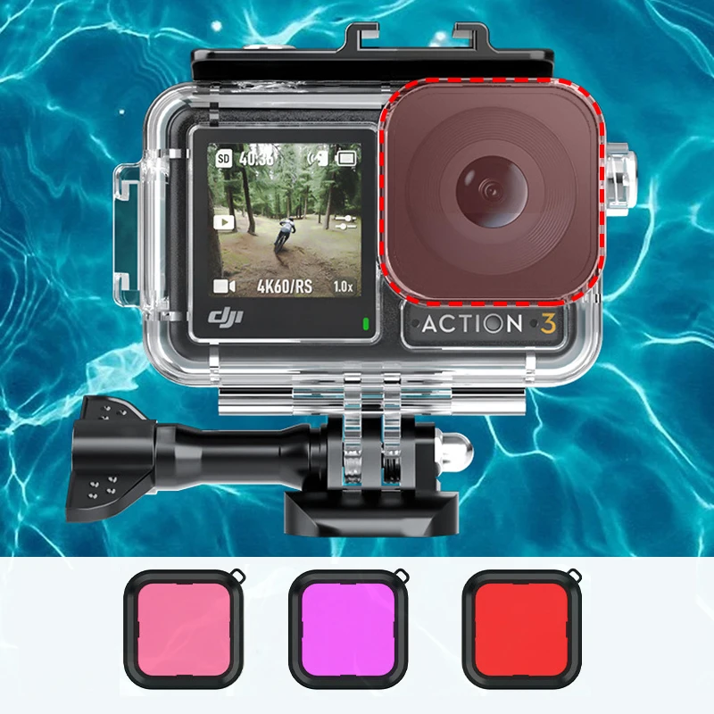 

40M Waterproof Case For OSMO Action 3 4 Underwater Diving Housing Cover For DJI Action 3 Camera Accessories