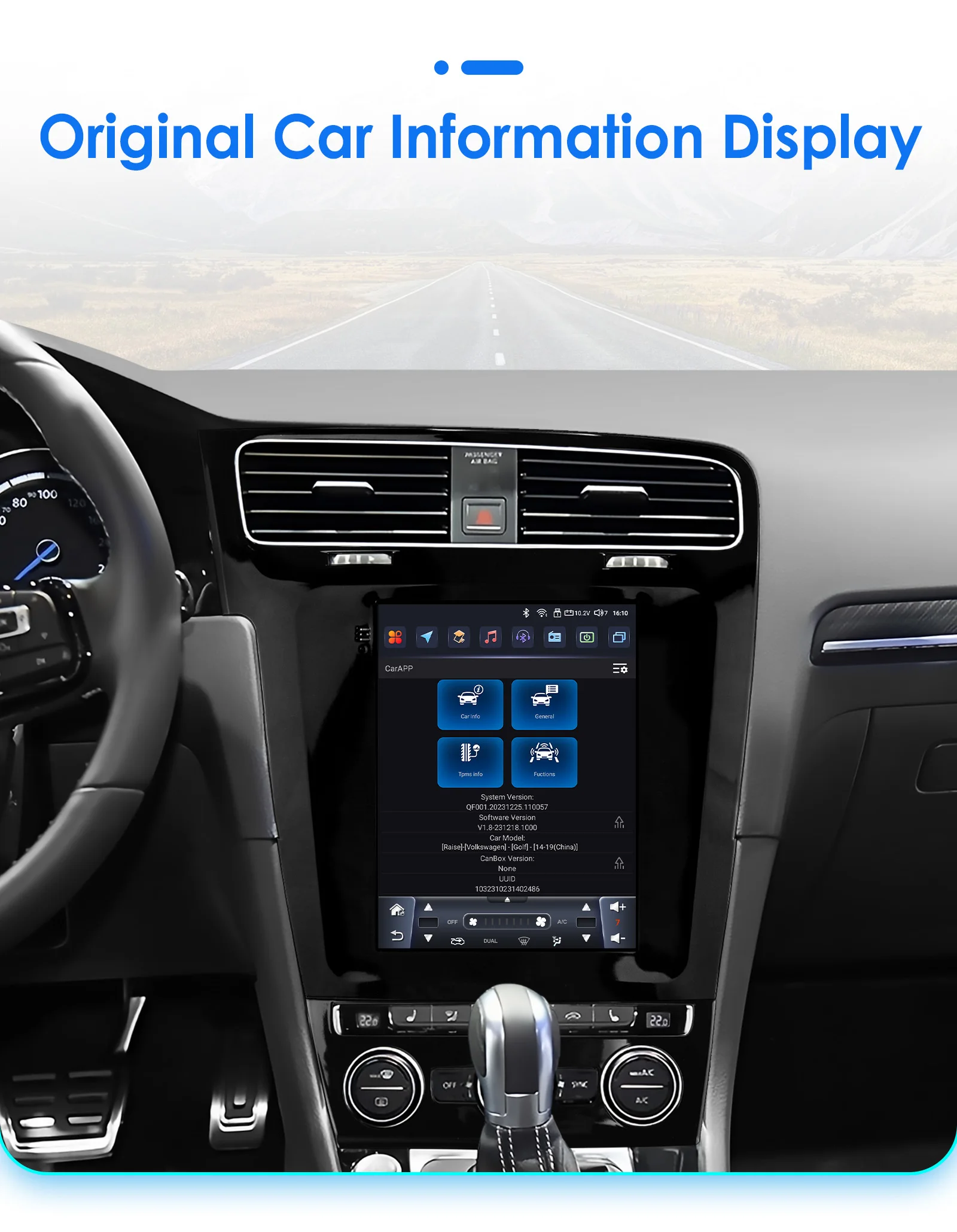 Hizpo Android 13 Wireless Carplay Auto Auto Multimedia Player für VW Volkswagen Golf 7 2014-2018 für Tesla Stil Bildschirm 9,7 "Wifi – Detail 38