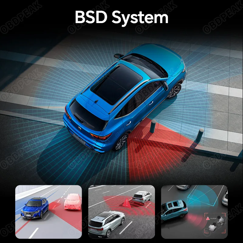 OBDPEAK A8 4CH 4K WIFI Dash Cam Rear View Mirror