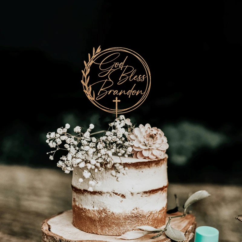 Topper per torta battesimo-topper per torta con ciondolo per torta croce separato-cerimonie religiose battesimo/conferma  15