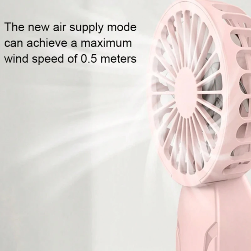 Neutral Solid Color Minimalist Style Fan-shaped Portable Mini Handheld Fan Adopts A Unique Mechanical Design with 7 Cooling Fans 2