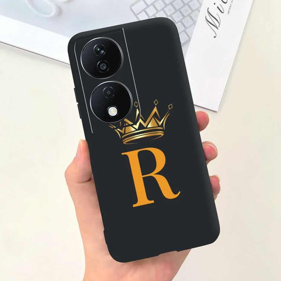 Fashion Crown Sakura Initial Letter Soft Silicon Phone Case - 2023 Edition