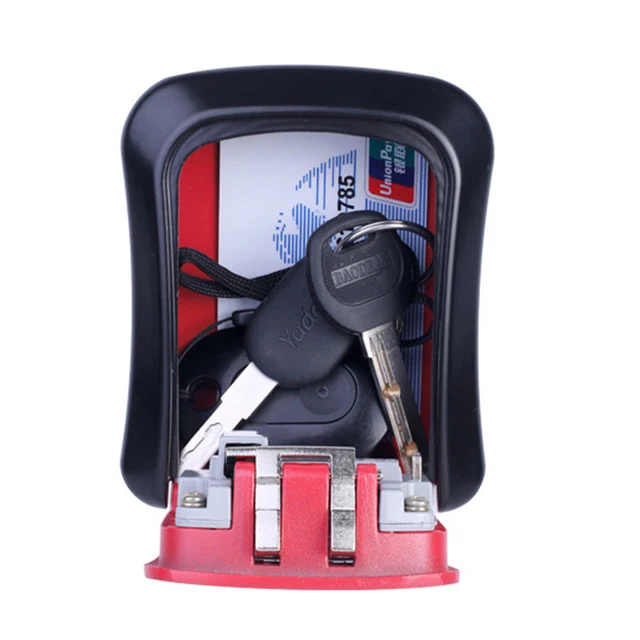 Wall Mount Key Lock Box 4 Digit Combination Password Key Storage Secret Box Organizer Security Code Lock No Key Home Safe Box 4