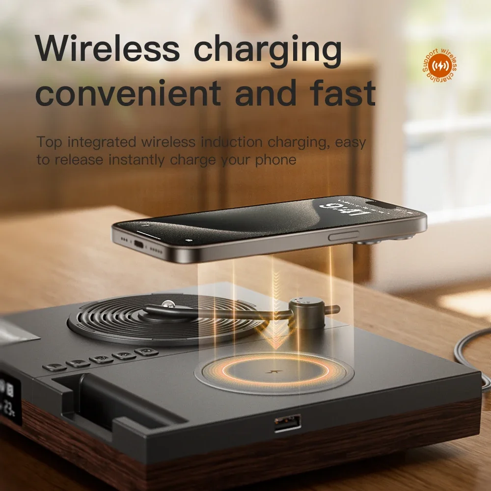 Best Selling JMK-D01 Bluetooth Speaker Wireless Charging Digital Clock Led Wireless Charger Speakers with Aromatherapy Function 3