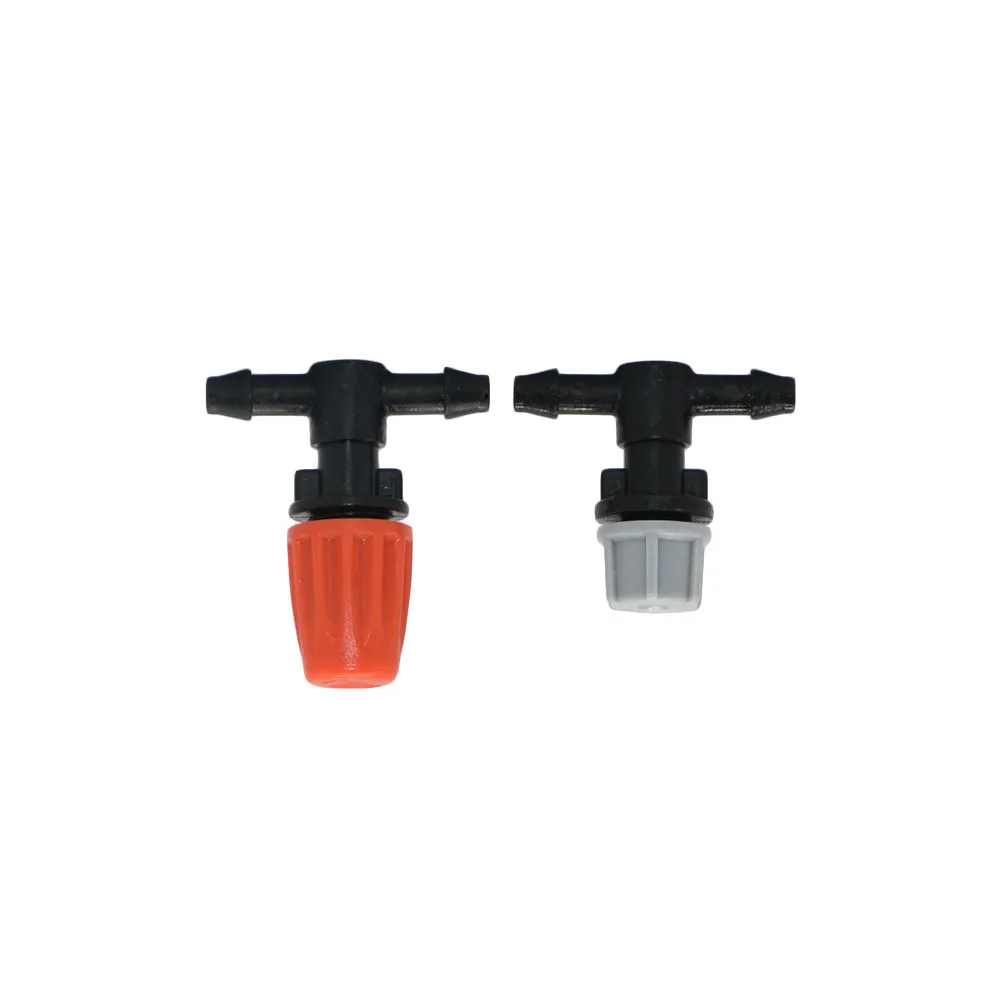 Orange Grey Micro Drip Irrigation Misting Nozzle Garden Spray Sprinkler With 1/4 Tee Barb Connector