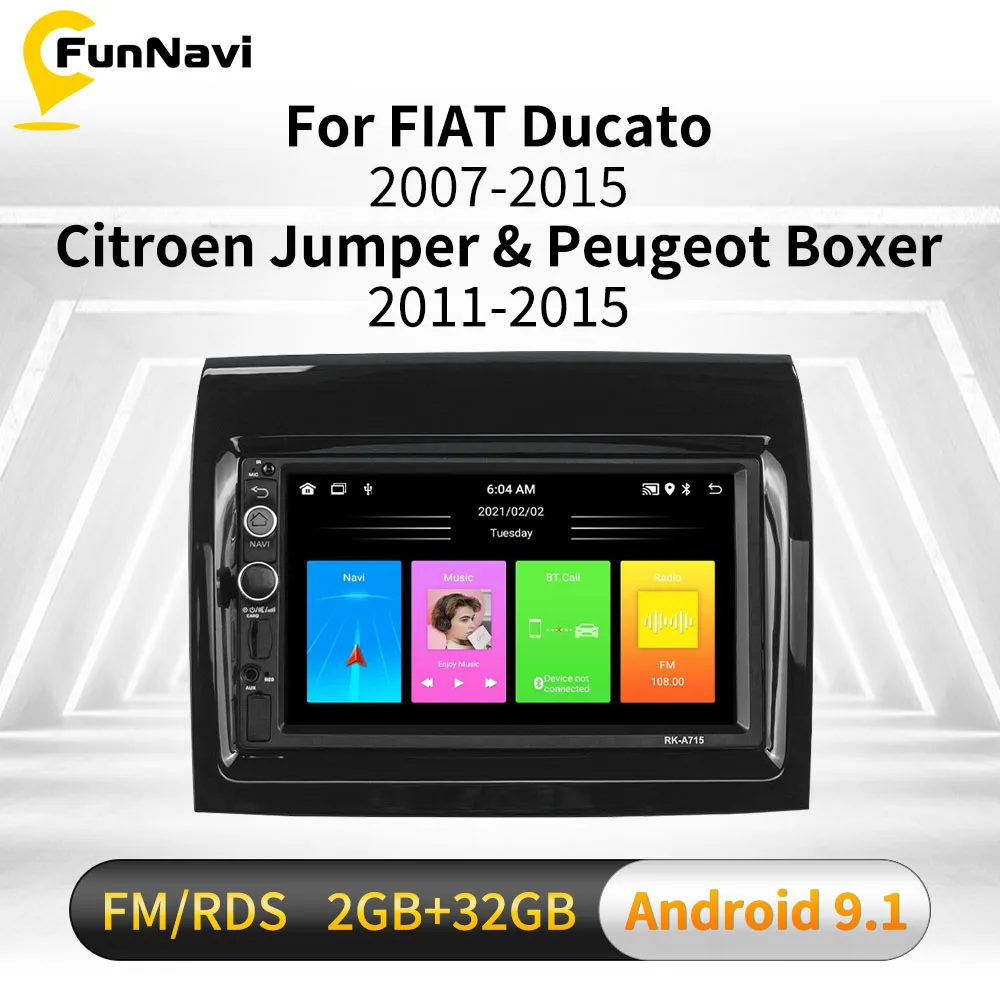 7 Inch 2 Din Android Car Radio for FIAT Ducato 2007-2015 Citroen Jumper  Peugeot Boxer 2011-2015 Autoradio GPS Navigation Stereo