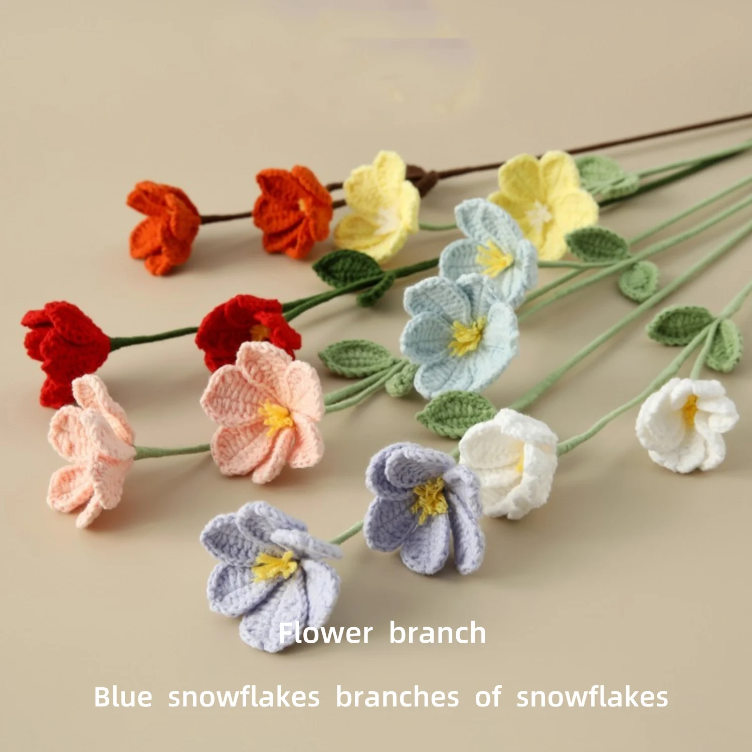 Blaue Schneeflocke häkeln Blumenstrauß kreative gestrickte Blumen künstliche Blume Home Decor häkeln Blumenstrauß Geschenk
