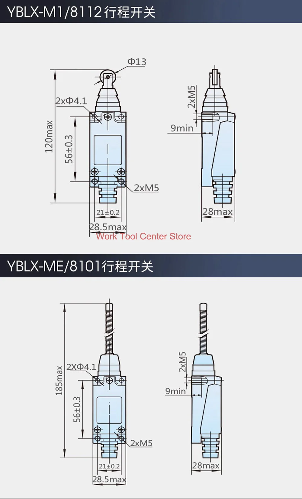 Original Micro Limit Travel Switch Zubehör YBLX-ME/8108/8104/8111/8112/8107/8166/8101/9101/8122/8169 Chint Smart Connector – Detail 3