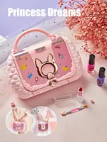 Kids Beauty Toys Makeup Kit Little Bag Washable Pretend Play Cosmetic Set Toys with Mirror Non-Toxic & Safe Birthday Gifts Girl 3