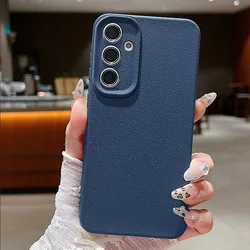 Leather Texture TPU Soft Cover Case for Samsung Galaxy S24+ (Blue)