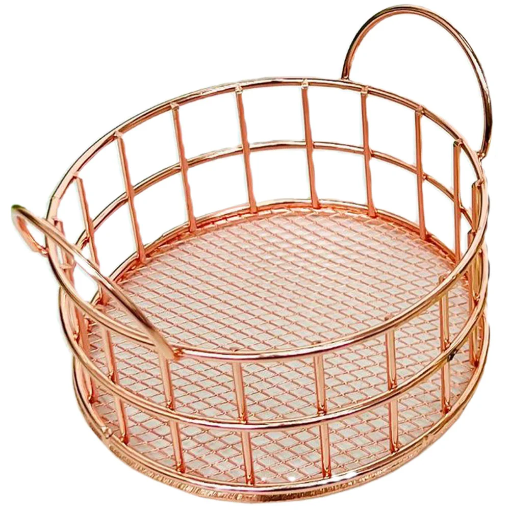 

Wrought Iron Desktop Storage Fruit Holder Snack Containers Cosmetic Basket Food