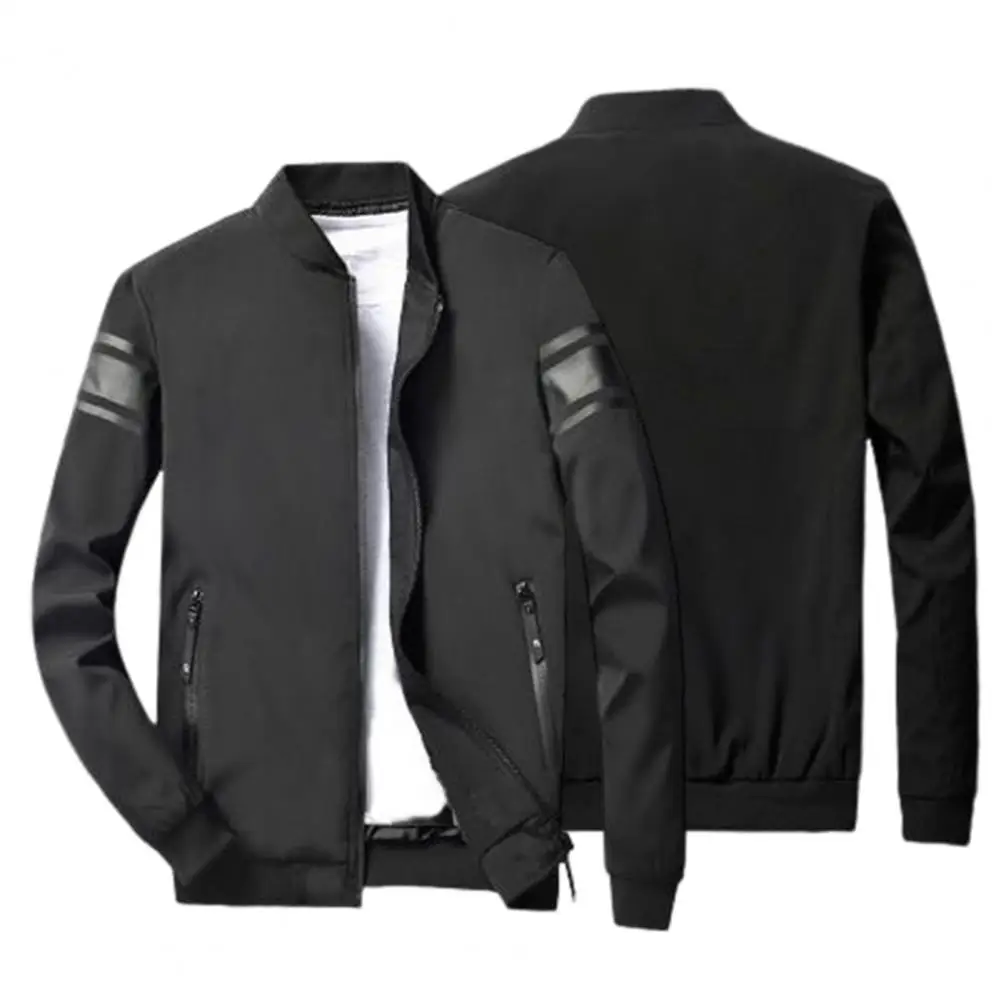 

Trendy Lightweight Long Sleeve Skin-Touch Male Spring Autumn Casual Pure Color Slim Baseball Coat Men Jacket Windproof