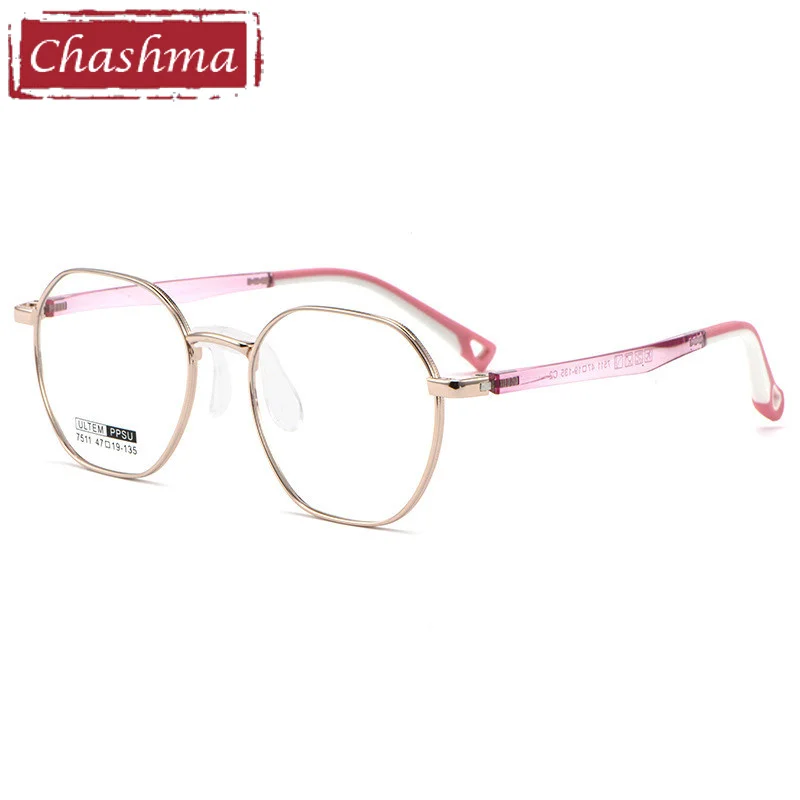 Chashma Octagon Prescription Spectacles Kids Eye Glasses Boy Frames Girls Flexible Light Gafas Rubber with Hoops Children