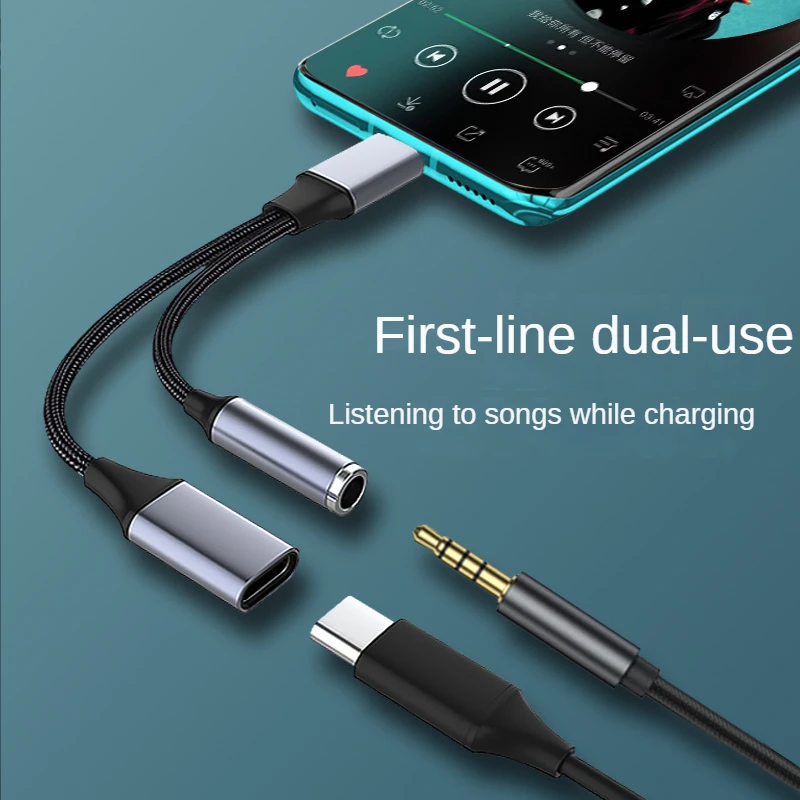 NNBILI 2in1 1in1 USB Type C to 3.5mm Headphone Audio Aux jack Adapter PD 60W Fast Charging Cable for iPhone 15 Samsung Xiaomi Best Sellers In Phones Accessories