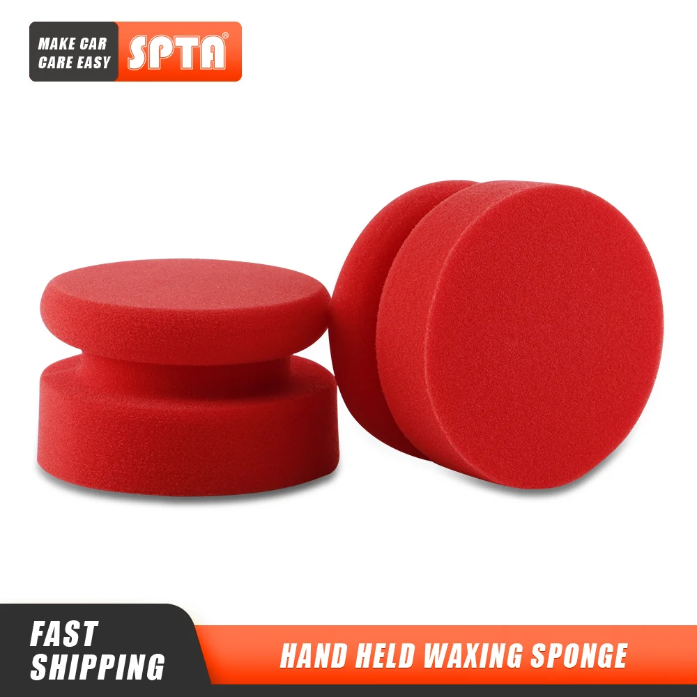 SPTA 1pc Hand Wax Applicator Sponge Compound Car Beauty Auto Paint Care Polishing Foam Pad