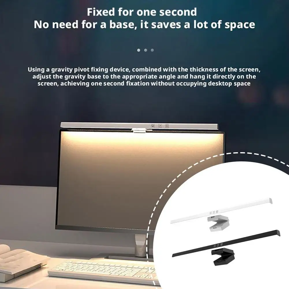 1Set Timing Dimming Low Blue Light Asymmetric Eye Protection Lamp LED Desk Lamp Computer Monitor Screen Hanging