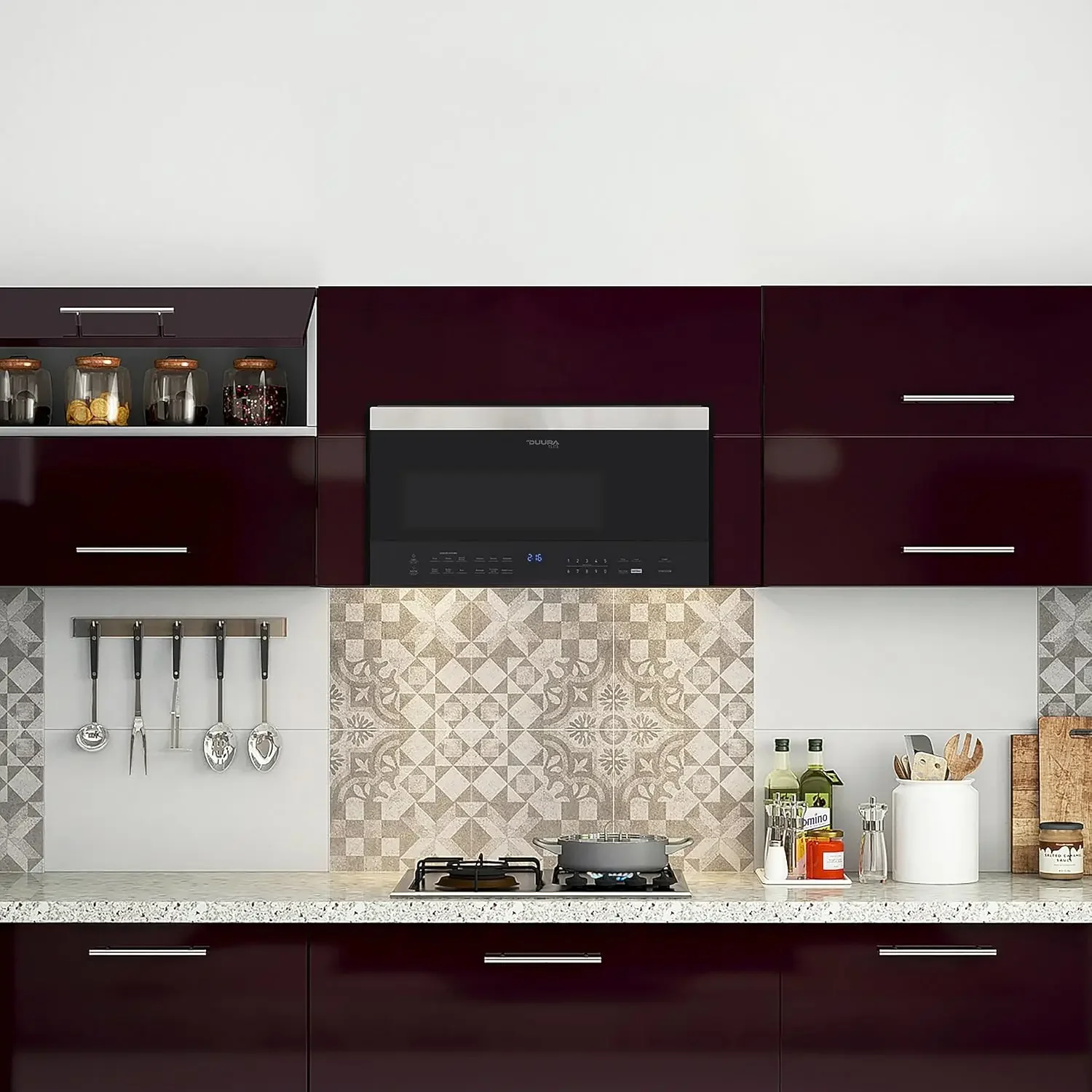 Microwave Oven Built-in 1000-Watts with 10 Power Levels Pre Settings and Express, Sensor and Speed Cooking and Silen 2