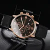 2PCS/Set Men Business Watches Fashion Roma Dial Date Watch Leather Band Quartz Wristwatches Relogios Feminino（Without Box） 6