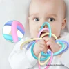 Baby Hand Ball Toys Baby Grip Training Manhattan Ball Hand Rattle Teether Food Grade Biteable Boilable 3