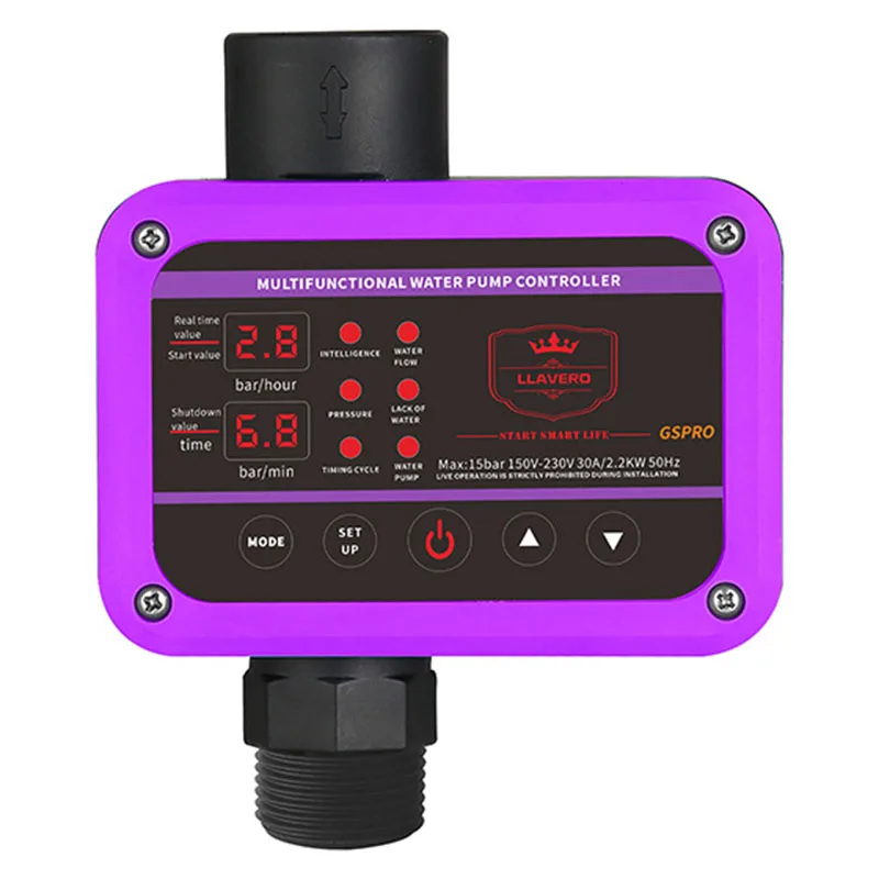 GS Pro Intelligent Pressure Controller for Water Pump 0-10bar 2.2KW SUPPLY G1 Thread Easy Operation Pump Switch for Building Pip