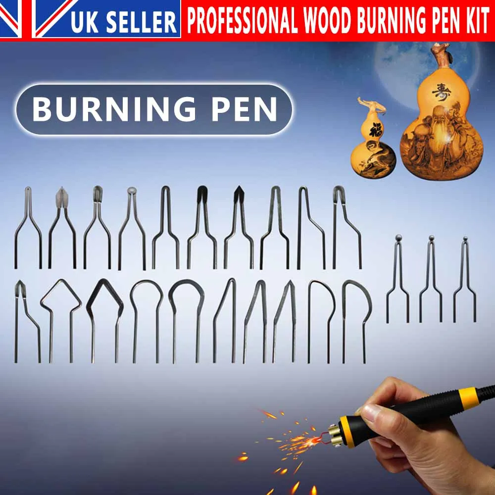 Pyrography Wood Burning Kit Professional Wood Burner Tool 30 Woodburning  Pen Tips