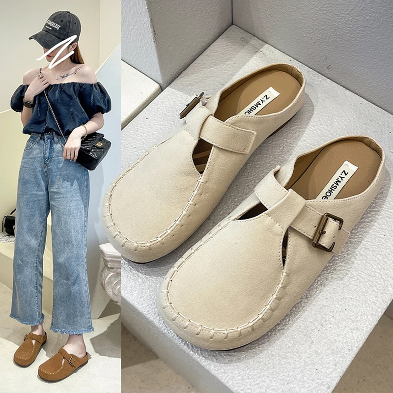 

Low Cover Toe Shoes Ladies' Slippers Slipers Women Flat 2022 Rome Slides PU Rubber Shoes Slippers Flat Slides Slipers Women Low